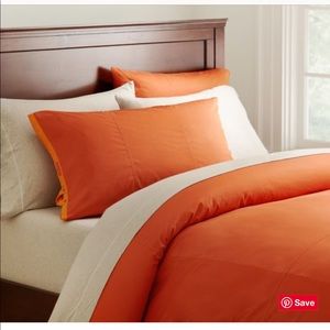 PB Teen Orange Classic Metro Full/Queen Duvet NWOT